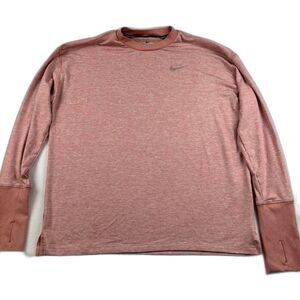 Nike Dri-FIT Long Sleeve Shirt Women’s Medium Blush Pink Lightweight Athletic